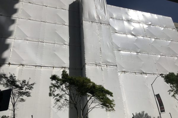 scaffold sheeting using shrink wrap - TUFWRAP